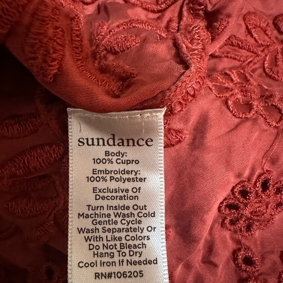 Sundance Women’s Rust Colored Embroidered Top XS - Picture 8 of 9